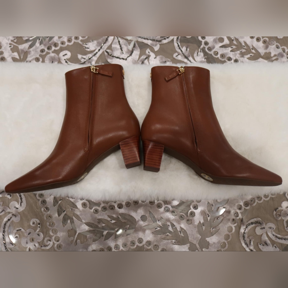 Lauren Ralph Lauren Willa Women's Size 10 dark Tan Leather Booties